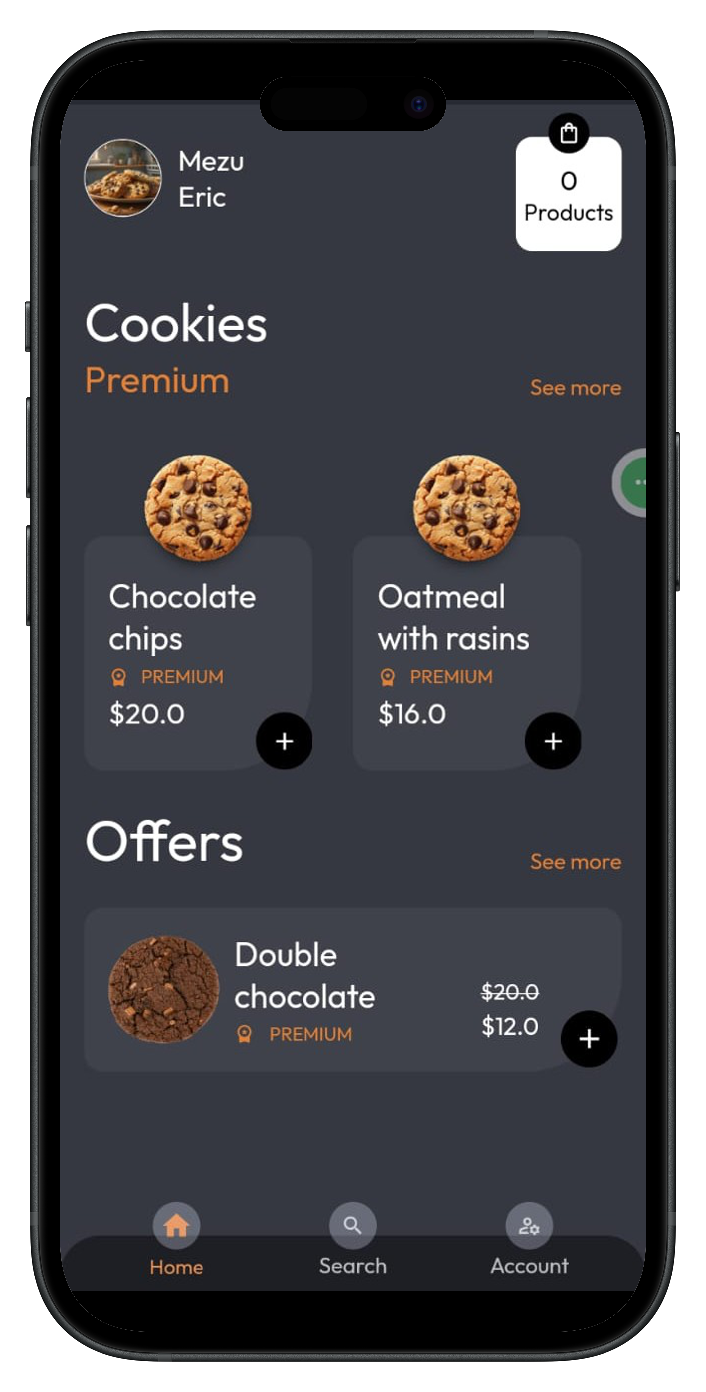 Cookies App Screen 1